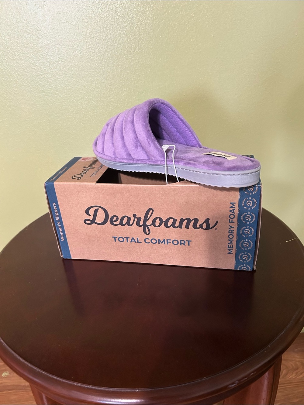 dearfoams Lavender Quilted Slide Slippers